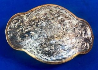 Rare Vintage Western Montana Silversmith Sterling Silver Plate Belt Buckle