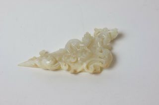 Chinese Carved Jade Sculpture Plaque Of Dragons,  China