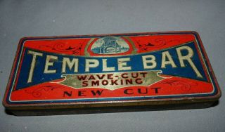 Temple Bar Wave Cut Smoking Tobacco Advertising Tin