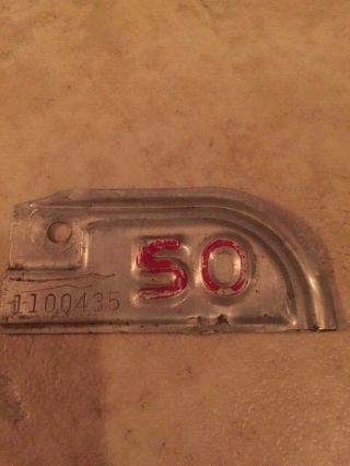 1948 48 1949 49 1950 50 California Ca License Plate Tab Tag - Only One 1950