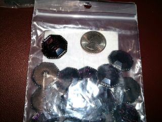 Authentic Rare Chanel Set Of 22 Purple Amethyst Octagon Cc Logo Large Buttons