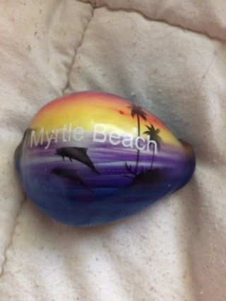 Sea Shell Souvenir Myrtle Beach South Carolina Colorful Hand Painted Dolphin