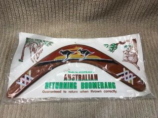 Australian Made Returning Boomerang Kangaroo And Sunset Design Ships