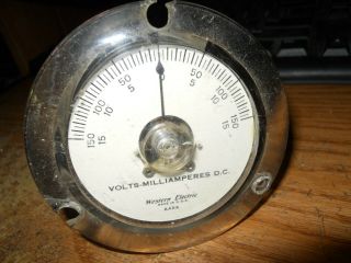 Vintage Western Electric Panel Meter 0 - 150v Mills Dc