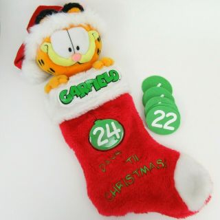 Garfield The Cat Christmas Stocking Countdown Advent Calender Plush 18 Inch