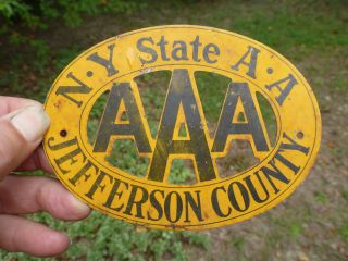 N.  Y.  State Jefferson County Aaa License Topper Badge Emblem
