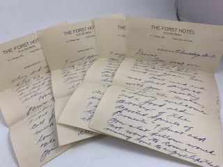 Antique/vintage 1930s Handwritten Letter Forst Hotel Russellville Ky Letterhead