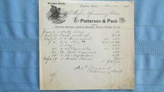 1868 Georgetown Colorado Territory Patterson & Peck Billhead - Spruance & Love -