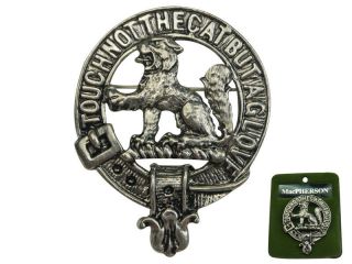 2 " Scottish Scotland Crest Pin Badge: Macpherson Clan Badge