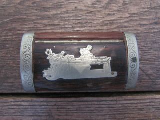 Antique 19th Century French Wood & Silver Occupational Snuff Box