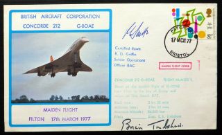 Gb 1977 Concorde Maiden Flight Signed By Brian Trubshaw Ltd Ed 178/346 Bm425