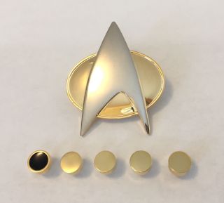 Star Trek The Next Generation Comunicator Pin & Rank Pin Set