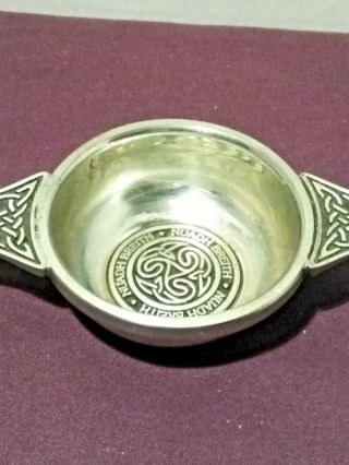 Scottish Quaich Pewter Celtic Toasting Cup Nuadh Breith St Justin