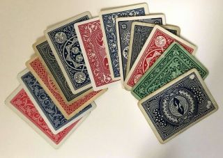 12 Vintage Playing Cards Summer Deco/nouveau Designs All Different