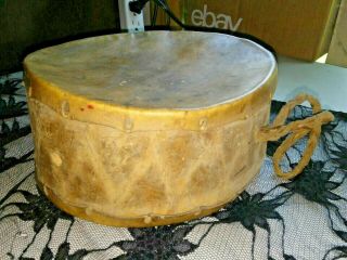 Hand Crafted 8.  5 " Older Native American Style Drum -