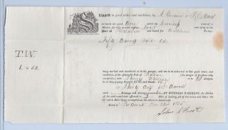 1835 Bill Of Lading,  Ship " Leonidas ",  Portsmouth To Baltimore,  Cargo Of Fish Oil