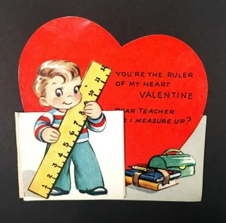 Vintage Fold Out Teacher Valentine 