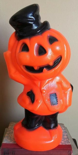 Vintage 1969 Empire Halloween Jack O Lantern Pumpkin Man Blowmold,