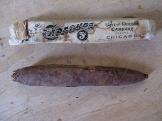 Capadura 5 - Cent Cigar In Paper Holder 1898 Pat.  Date Best & Russell Co.  Chicago
