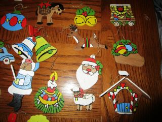98 Wood Wooden Christmas Tree Ornaments Hand - Painted Flat & 3D 2 - Sided 4
