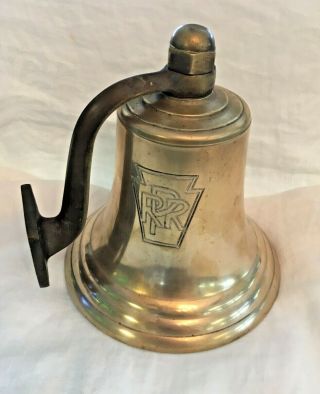 Pennsylvania Railroad Brass Conductors Bell Stamped " Prr " W/ Wall Mount
