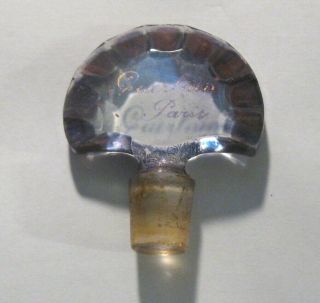 Vintage Baccarat Crystal Teal Blue Stopper Shalimar Perfume Bottle By Guerlain