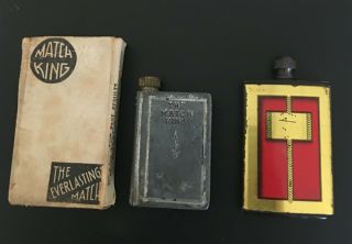Match King Strike Lighters - - (2) Red S/l Not Marked But Came In Match King Box