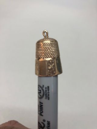 Antique Victorian 14k Solid Yellow Gold Thimble Charm,  Circa 1800 