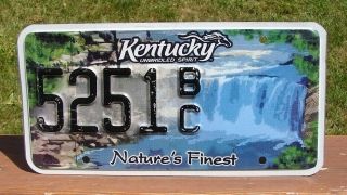 Kentucky Waterfall License Plate River (3,  Plates) 5251