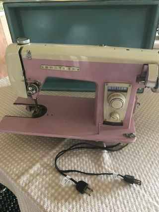 Vintage Sewing Machine,  Japan,  Streamliner Model 220 Brother Pink Rare
