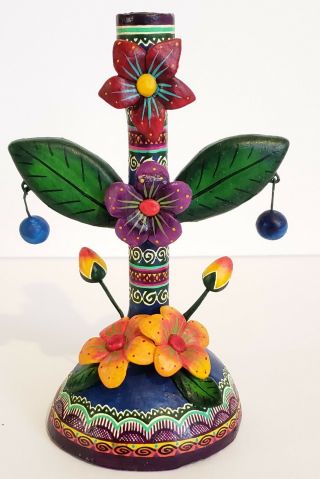 Candelabra Stick Alfonso Castillo Great Master Of Mexican Folk Art Tree Of Life