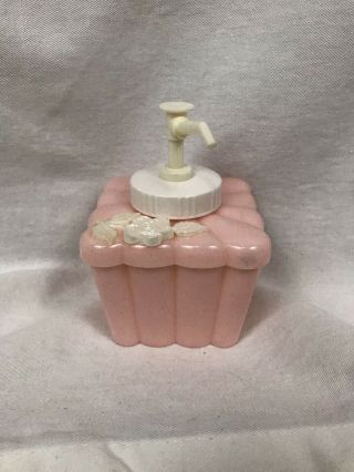 Vintage Menda Co Pink Boudoir Pump Lotion Soap Dispenser Rose Pinup Vanity