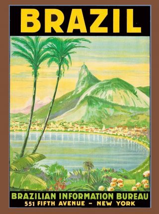 Rio De Janeiro Brazil Sugarloaf South America Travel Advertisement Poster 2