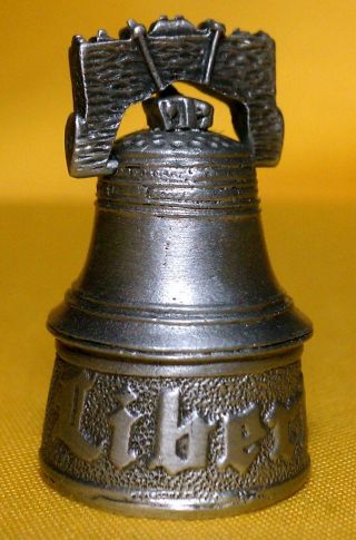 Nicholas Gish Pewter Liberty Bell Thimble Signed Movable Top