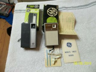 2 Vintage General Electric Transistor Radio Box Papers 7 - 2705 Ge Radio P - 1796