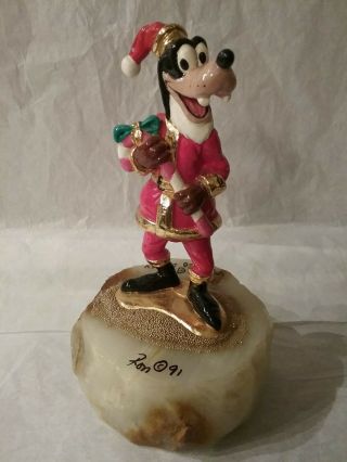 Disney Ron Lee Sculpture Le Christmas Santa Goofy 1991
