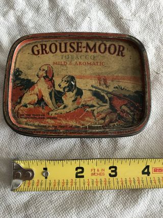 Rare Grouse Moor Pipe Tobacco Tin Dogs English England Vintage Antique