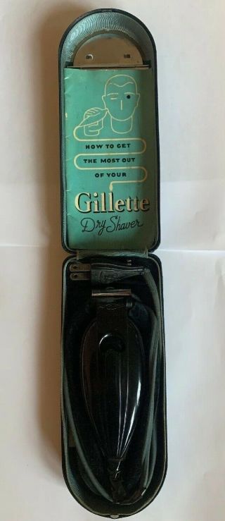 Antique Art Deco Gillette Model G Electric Razor With Case