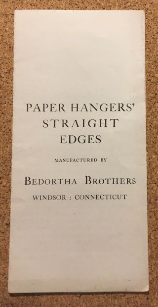 1920s Bedortha Bros Windsor Ct Paper Hangers Straight Edges Brochure Wallpaper
