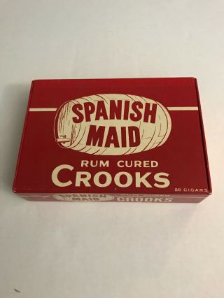 Cigar Label Spanish Maid Rum Cured Crooks By T.  E.  Brooks & Co