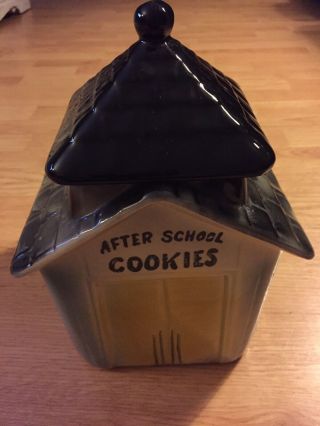 Vintage After School Cookies Cookie Jar With Lid And Bell Usa School House