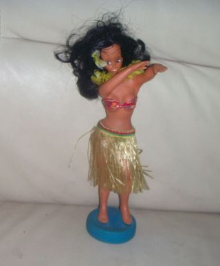 Vintage Hawaiian Hula Girl Figure 9 " Hawaii Dancer Souvenir Toy Doll Aloha