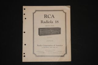 Rca Radiola 18 Service Notes 2nd Edition 1929