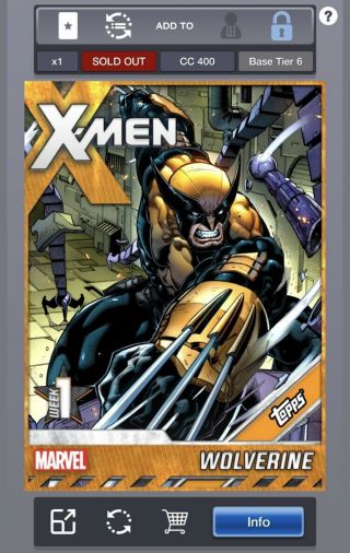 Topps Marvel Collect Digital Full Set Week 1 Exclusive X - Men Inc Wolverine