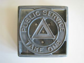 Vintage Public Service Of Jersey Psnj Bus Or Trolley Car Map Holder Take One