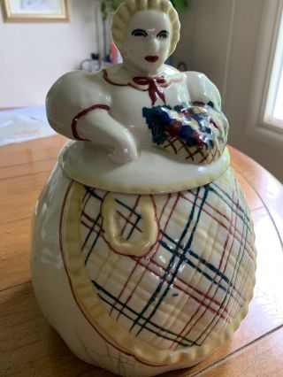 Abingdon Little Old Lady Cookie Jar Vintage 10” Tall