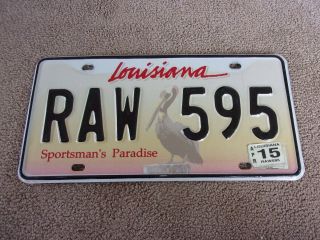 2015 Louisiana Pelican License Plate Raw 595