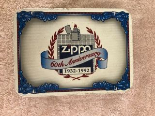 60th Anniversary Zippo Lighter Tin In With Tray & Booklet