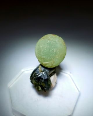 Stunning - Lime Green Prehnite Crystal Ball On Epidote Matrix,  Tn Mine Mali