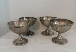Northern Pacific Railway Co.  Silver Solder Ice Cream Dishes (set Of Four),